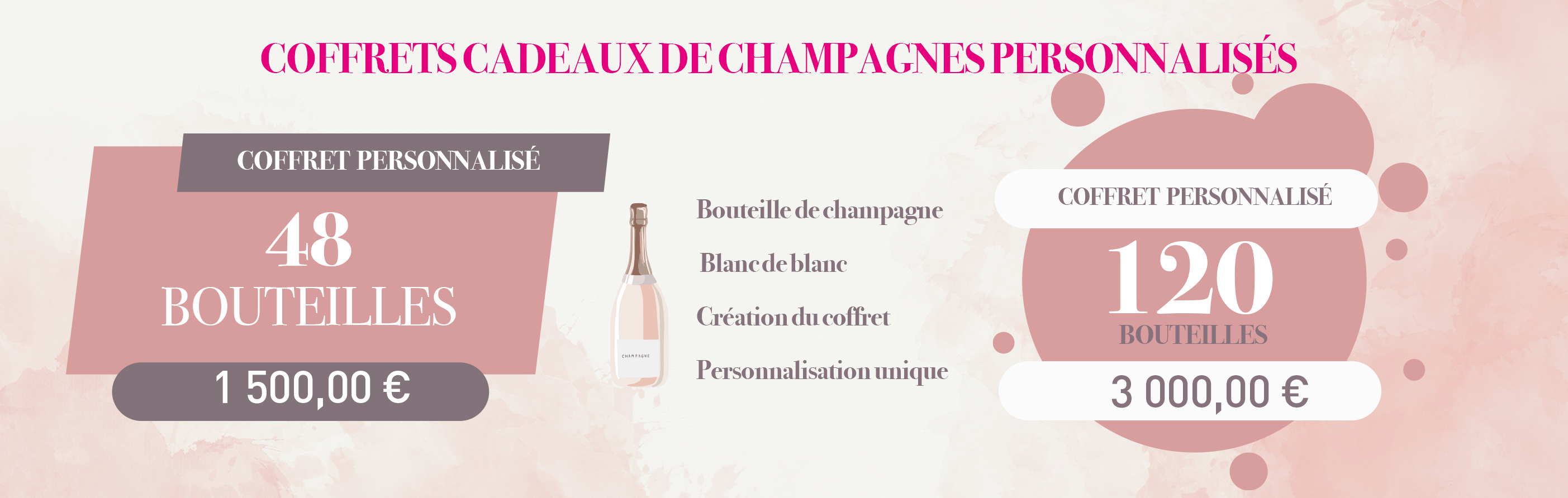 bandeau création prix personnalisation champagne